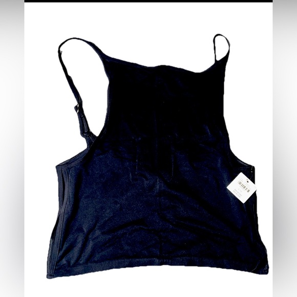 Anthropologie Tops - Anthropologie Black Onyx Adjustable Strap Tank Top L/XL NWT Stretch Camisole